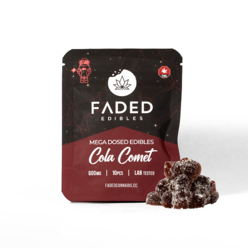 Faded Mega Dosed Astros - Cola Comet (600mg) Blast off into space with Astros by Faded Cannabis co. Introducing our mega dosed collection featuring 10 addicting flavors to choose from.