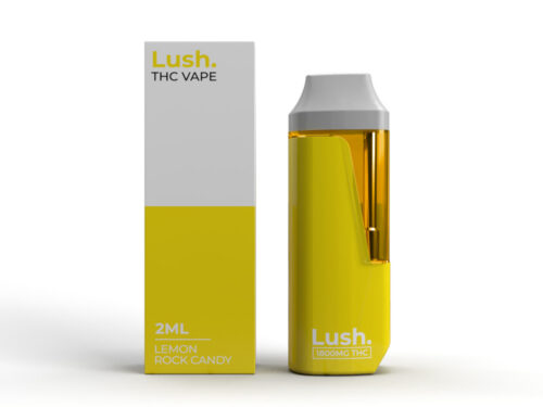 Lush - Discreet THC Disposable Vape (2 Grams) - Lemon Rock Candy (Hybrid)