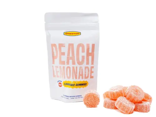 One Stop THC Gummies 500mg - Peach Lemonade
