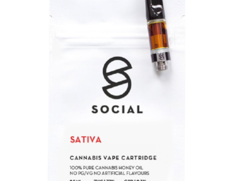 Social - Honey Oil Cartridge (0.5ML) - Sativa
