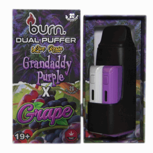 A smooth, flavorful concentrate, the Live Resin Granddaddy Purple x Grape (2G+3G) vape pairs the deep, grape-like sweetness of Grape with the calming, earthy undertones of Granddaddy Purple. Expect a relaxing, mood-elevating high with rich flavor notes, ideal for evening use or unwinding after a long day.