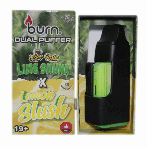Zesty and refreshing, the Live Resin Lime Skunk x Lemon Slush (2G+3G) vape delivers a burst of citrus goodness with every puff. The tangy lime and lemon combine with a hint of skunkiness for a unique, energizing flavor profile. With the power of live resin, this concentrate provides an uplifting, mood-boosting high perfect for daytime use.