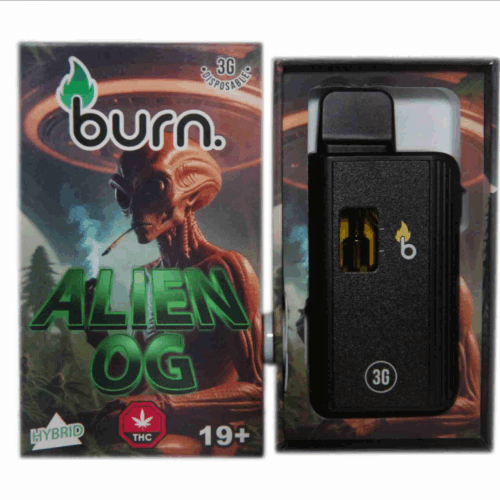 Burn Co Disposable 3G Vape - A powerful, rechargeable vape packed with 3 grams of premium distillate and natural terpenes. Enjoy smooth, flavorful hits and long-lasting effects in a sleek, hassle-free design.