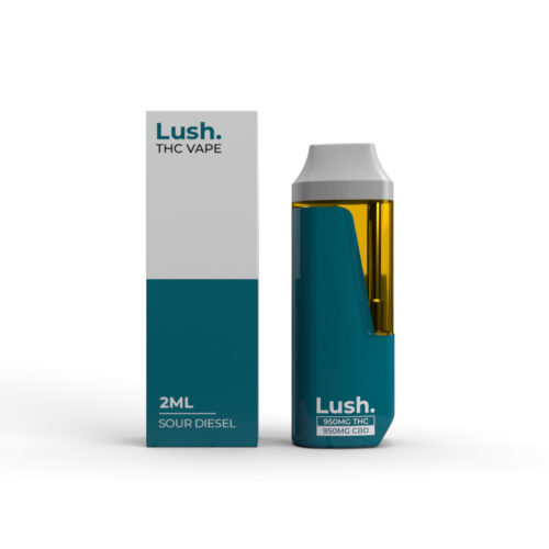 Lush - Discreet THC Disposable Vape (2 Grams) - Sour Diesel 1:1 (CBD/THC) Smooth hits. Zero hassle. The Lush 2g Disposable Vape is designed for those who want a clean, high-quality THC experience without the bulk or maintenance. Pre-charged and ready to go, this sleek, low-profile vape slips easily into your pocket and delivers powerful, flavorful clouds on demand.