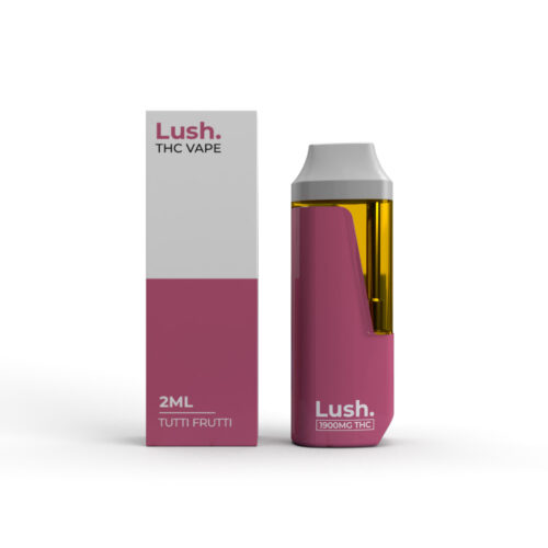 Lush - Discreet THC Disposable Vape (2 Grams) - Tutti Frutti (Hybrid) Smooth hits. Zero hassle. The Lush 2g Disposable Vape is designed for those who want a clean, high-quality THC experience without the bulk or maintenance. Pre-charged and ready to go, this sleek, low-profile vape slips easily into your pocket and delivers powerful, flavorful clouds on demand.