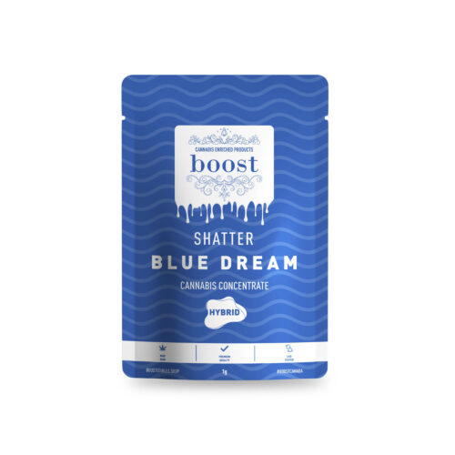 Blue Dream is a sweet blueberry flavoured Sativa-dominant Hybrid cannabis strain that produces a balanced high, along with effects such as cerebral stimulation and full-body relaxation. Blue Dream has been reported to treat symptoms of depression, chronic pain, and nausea in certain cannabis patients.