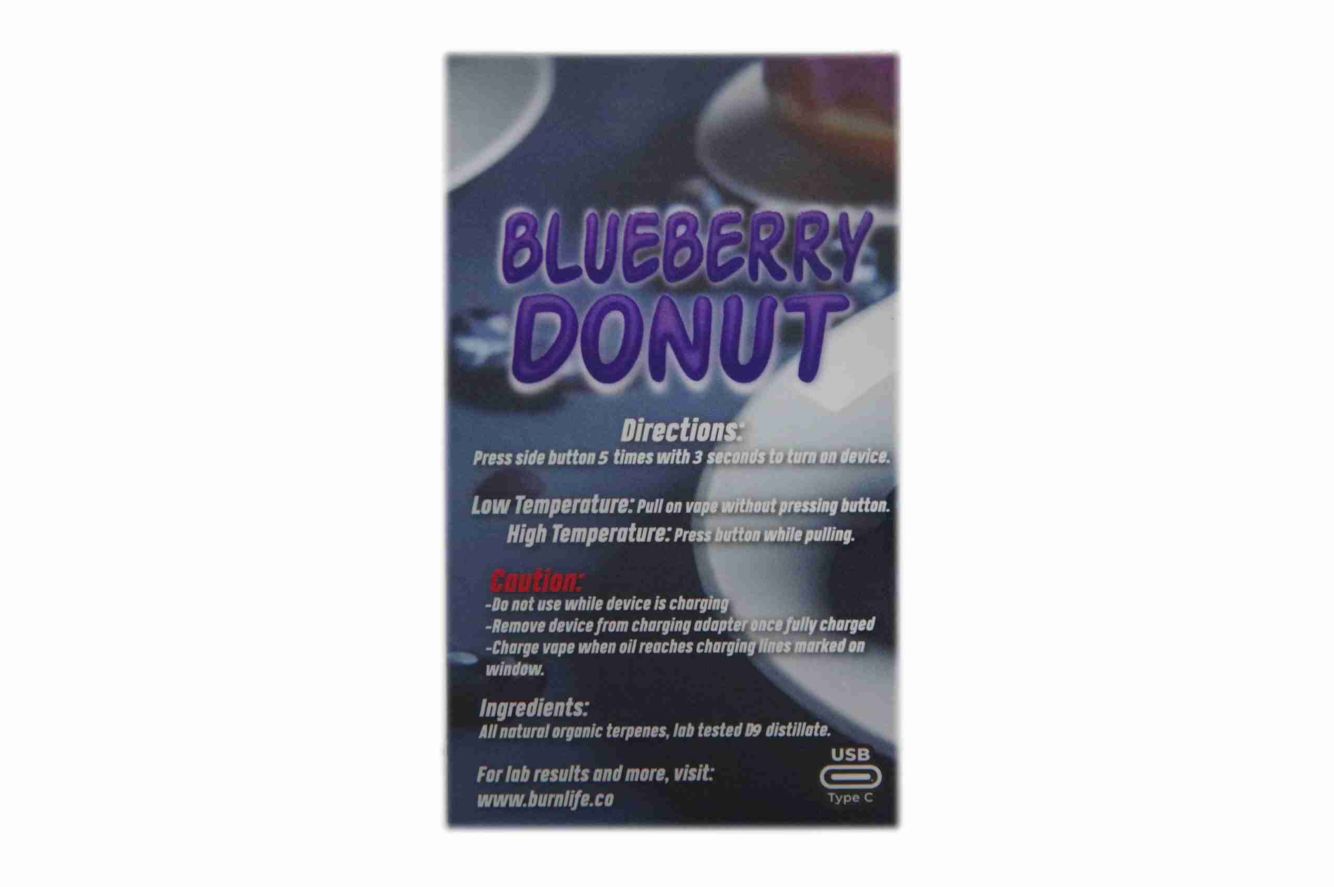 Burn Disposable Vape (3g) - Blueberry Donut (Indica) - Image 2
