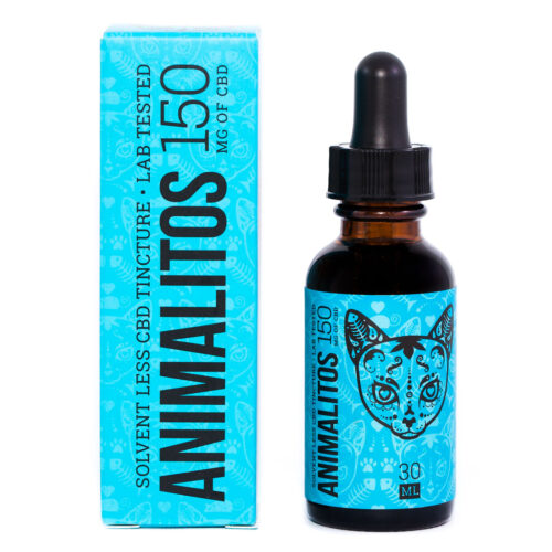 Animalitos CBD Cat Tincture (150mg) is a gentle, non‑psychoactive CBD oil formulated specifically for cats, combining premium CBD extract with pet‑friendly carrier ingredients to support calmness, comfort, and overall wellbeing when added to your cat’s food or administered directly as part of their daily routine.