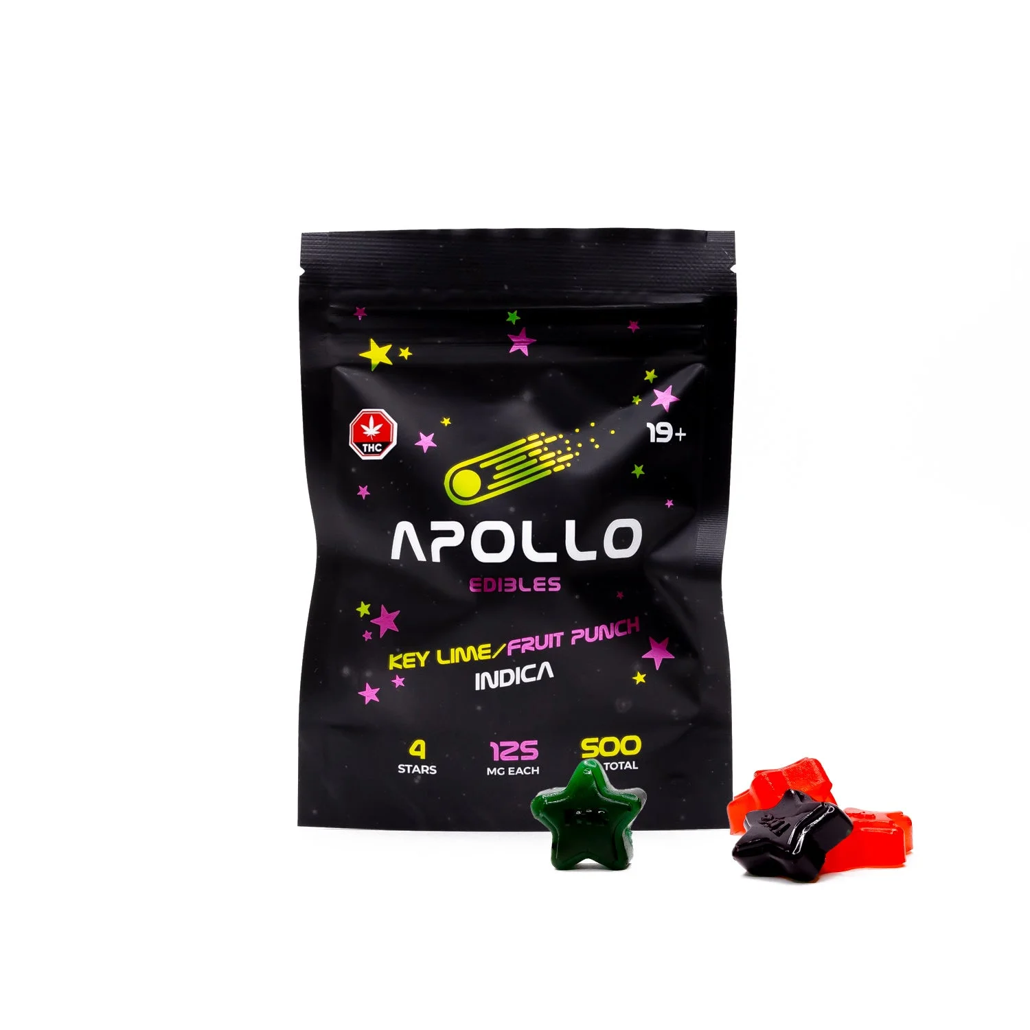 Apollo - Shooting Star Gummies (500mg) - Key Lime / Fruit Punch (Indica)