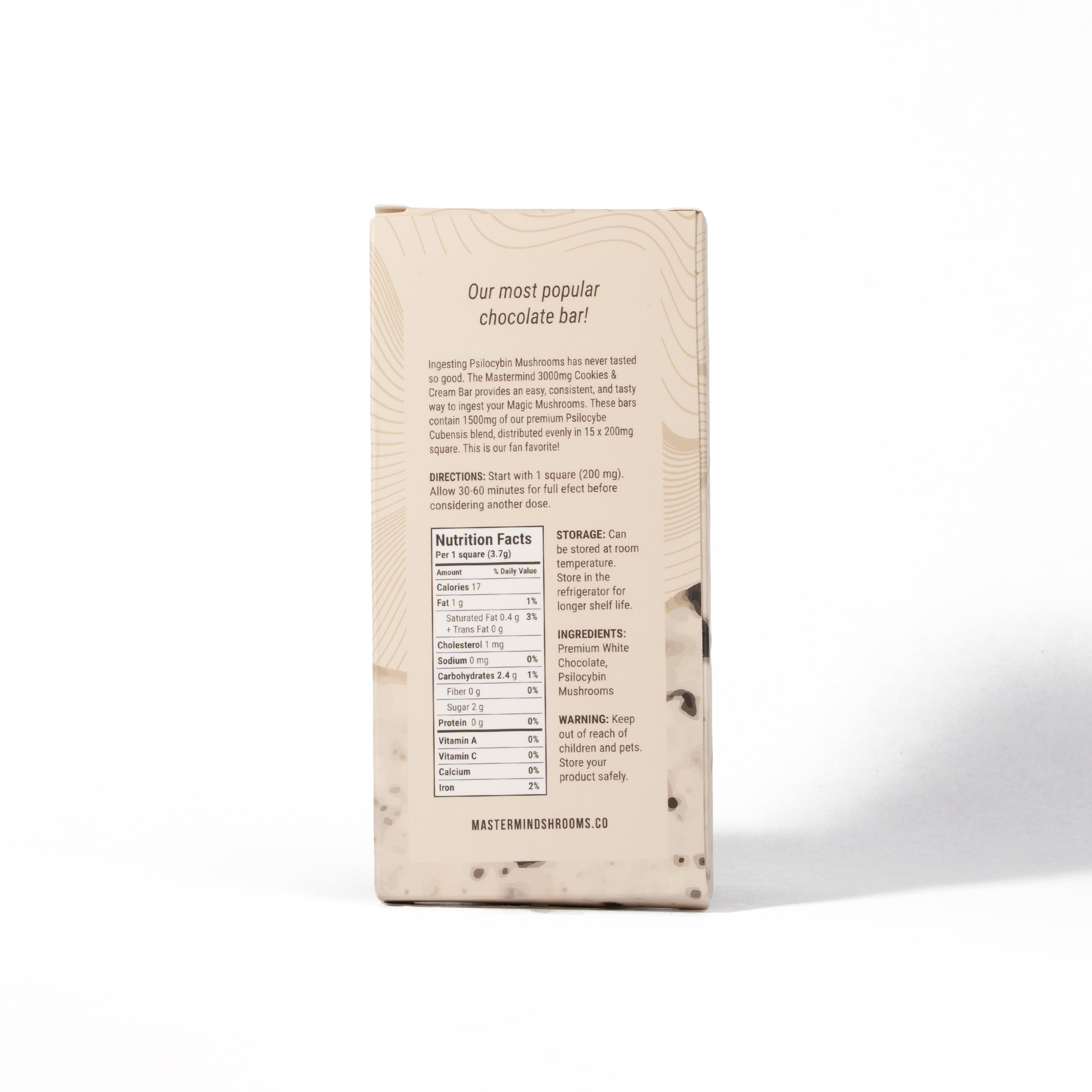 Mastermind - Funghi Chocolate Bar (3000mg) - Cookies & Cream - Image 2