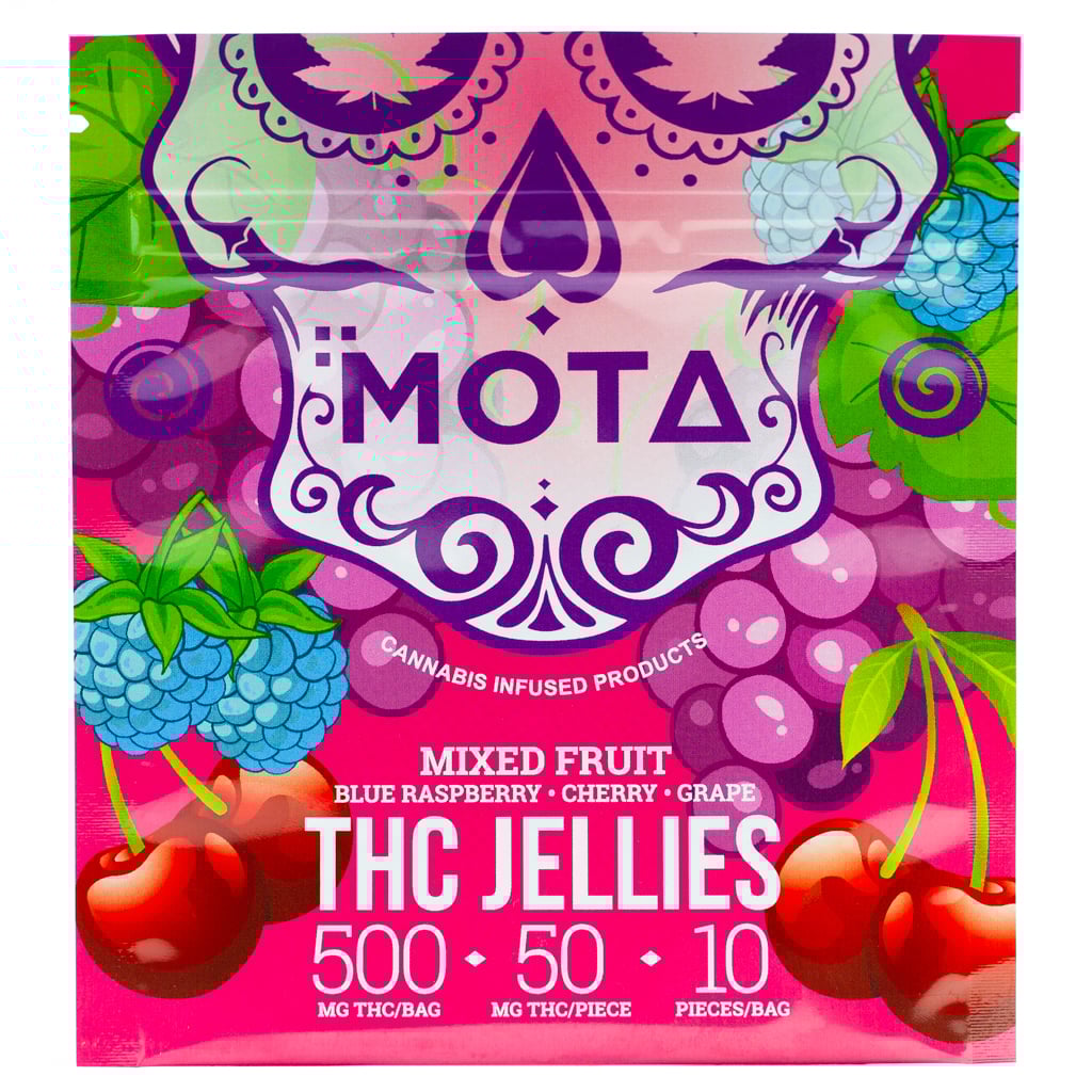 Mota - THC Mixed Fruit Jellies 500mg (Blue Raspberry, Cherry, Grape)