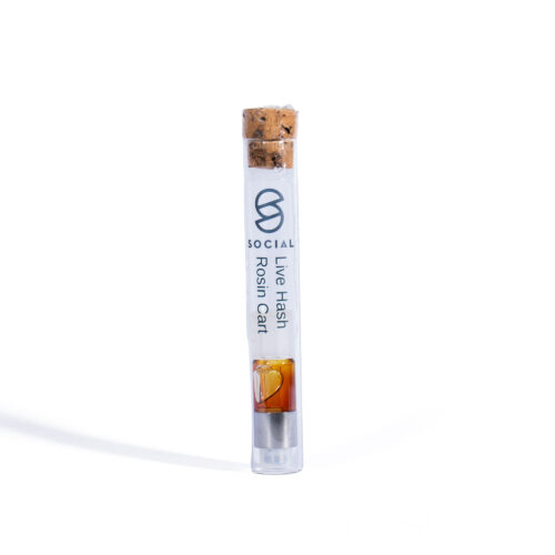 Social Live Hash Rosin Cart – 0.5g is a premium solventless vape cartridge made from live hash rosin, preserving the natural terpenes and cannabinoids for rich flavor and smooth vapor. Compatible with standard 510-thread batteries, it delivers clean, potent effects and an authentic full-spectrum cannabis experience.