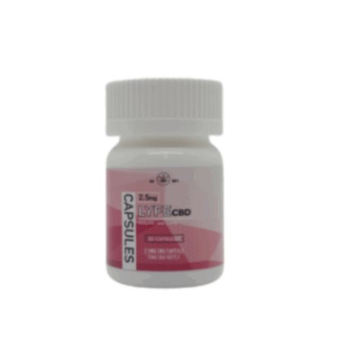Lyfe CBD Capsules deliver 2.5mg of full-spectrum CBD per capsule, offering a potent dose for pain relief, inflammation, stress, and overall wellness. Infused with coconut extract for enhanced absorption, these capsules harness the entourage effect of cannabinoids, terpenes, and flavonoids while containing less than 0.3% THC-so you get maximum benefits without the high. Each bottle contains 30 capsules for convenient, reliable dosing.