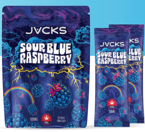 JACKS THC Powder Drink Mix - Sour Blue Raspberry 250mg