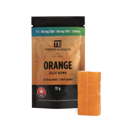Twisted Extracts - Jelly Bombs 80mg - 1:1 Orange (Sativa)