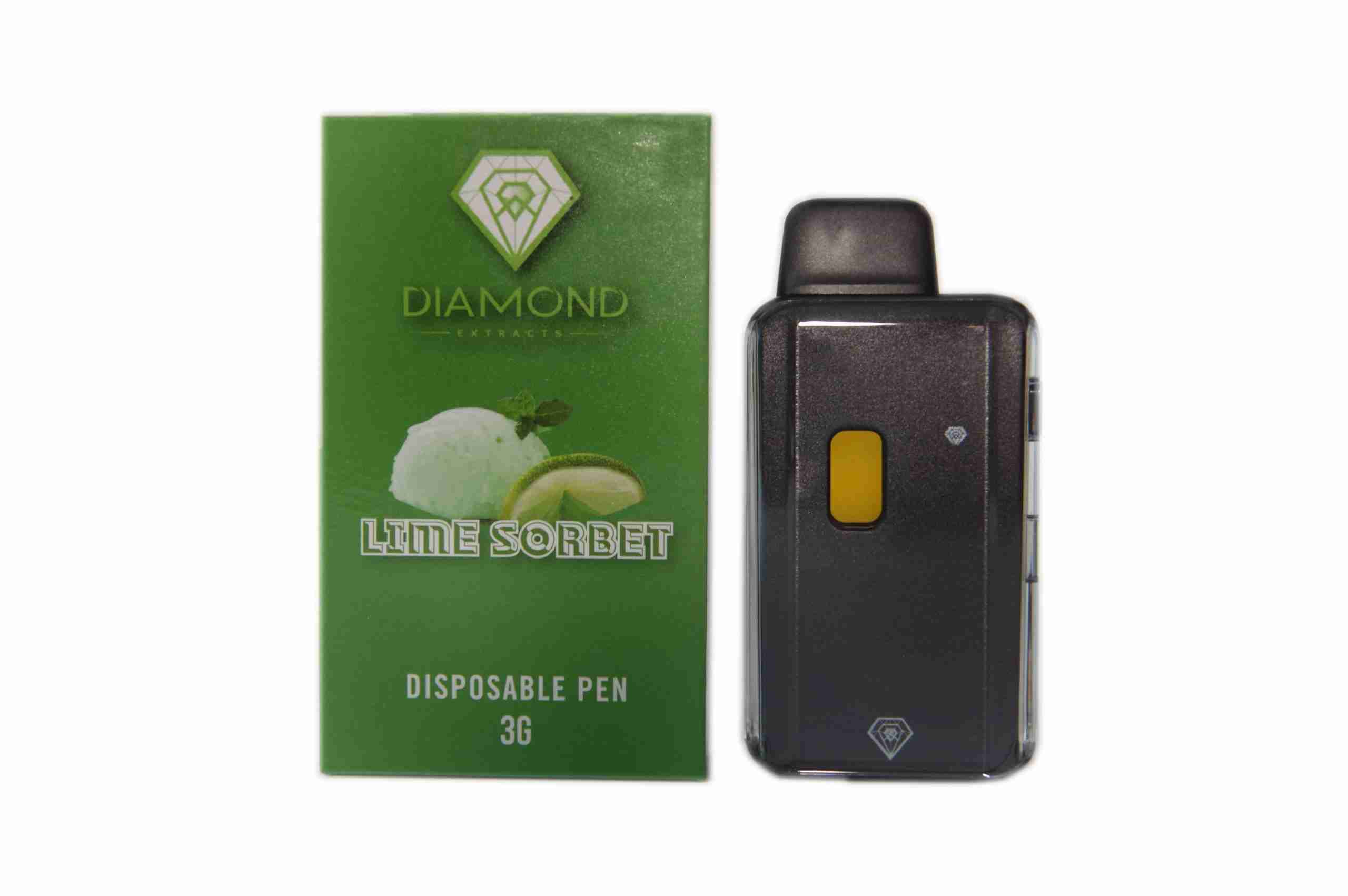 Diamond Disposable Vapes 3g - Lime Sorbet (Indica)