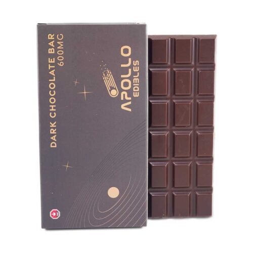 The Apollo 600mg THC Bar – Dark Chocolate is a bold, high-potency cannabis edible crafted for those who appreciate rich cocoa flavor paired with strong, long-lasting effects. Made with premium dark chocolate, this bar delivers a deep, slightly bitter taste profile with subtle natural sweetness, creating a more sophisticated alternative to milk-based options.