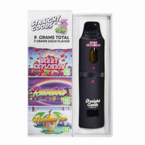 Straight Goods 9g Triple Chamber Vape - Berry Explosion + Rainbow + Mango Ice